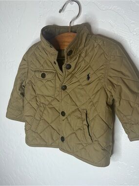 Ralph Lauren Quilted Kids PufferJacket Khaki chore coat barn infant 12 mo preppy
